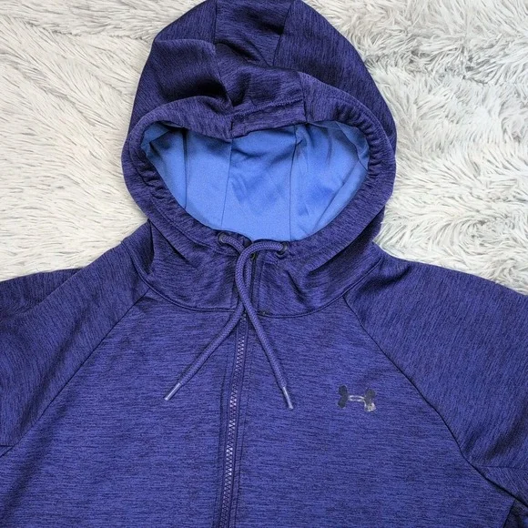 Under Armour Sweatshirt Womens M Purple Hoodie Cold Gear Zip Up Athletic Pockets - Picture 8 of 12